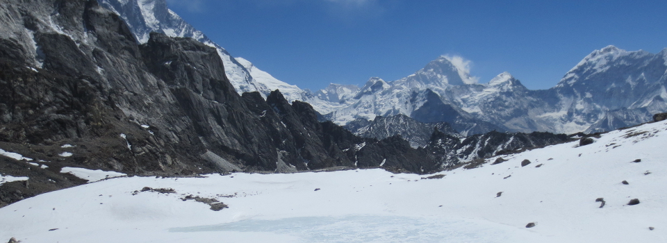 Vues sur les montagnes de l'himalaya avec l'Everest - Nepal
